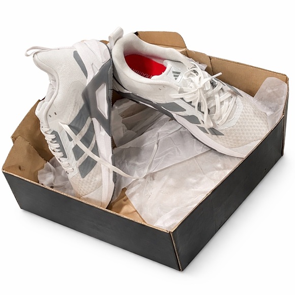 Adidas White and Gray Dropset Control Running Shoes - Picture 2 of 5